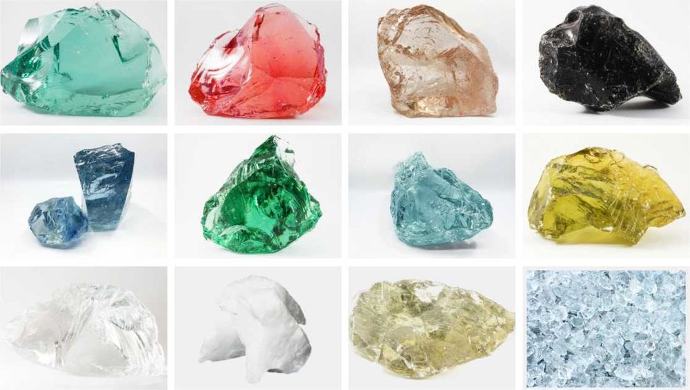 Bryła szklana, ozdobne szkło, kamień szklany, gabion