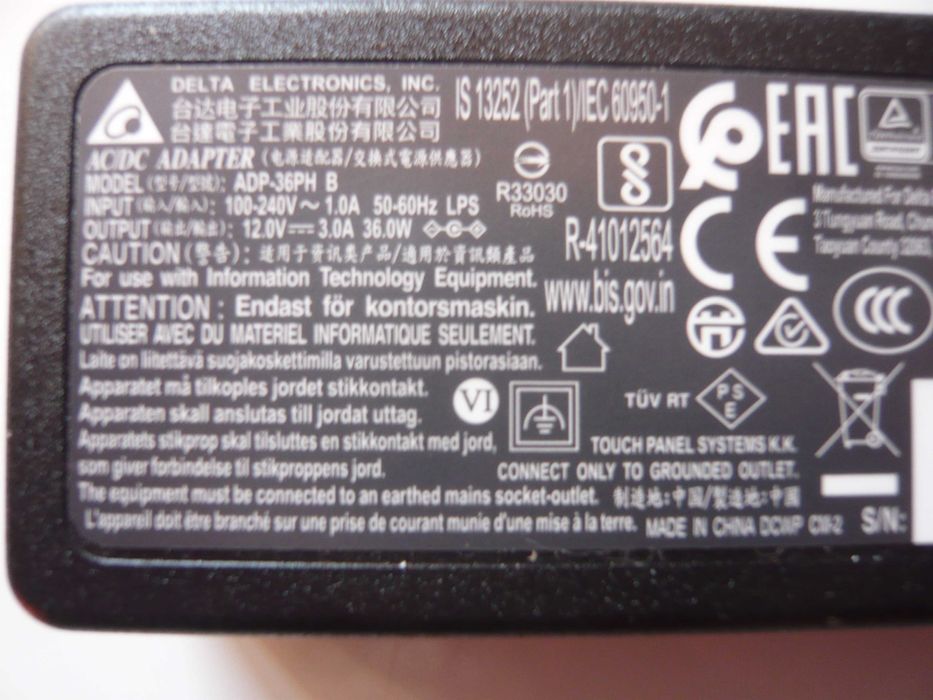 Delta 12V 3A Charger, 36W (Original)64740942354179123