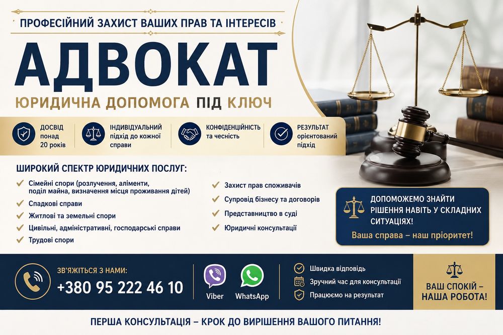АДВОКАТ, юридичні послуги, Полтава