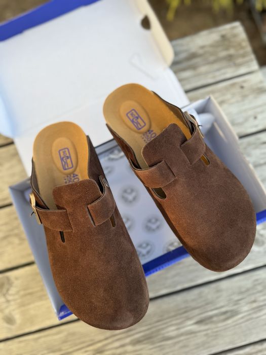 Трендові клоги birkenstok boston шоколад 40(25)
