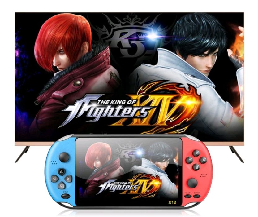 Consola videojogos X12 ecrã grande 5.1" incluí 300 Jogos
