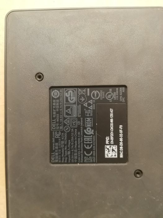 Stacja dokująca Dell uszkodzona