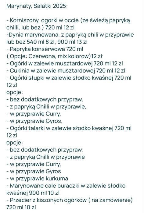 Domowe Przetwory, Sałatka Obiadowa, Dżem, Sok