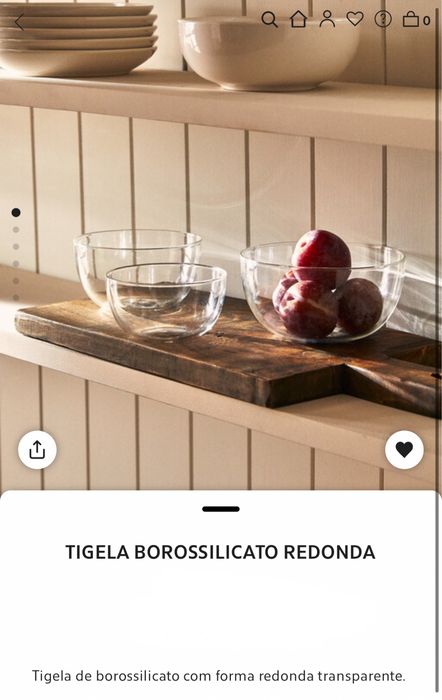 Tigela BOROSSILICATO Redonda Zara Home NOVO