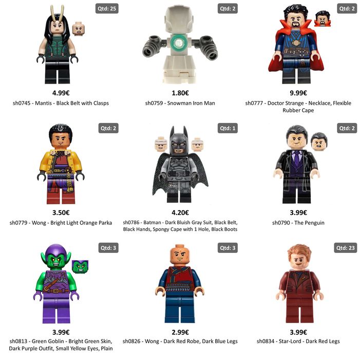 Minifiguras Lego Minecraft, Ninjago, Super Heroes, Super Mario
