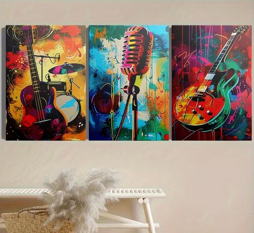 Quadros a oleo, conjunto de 3