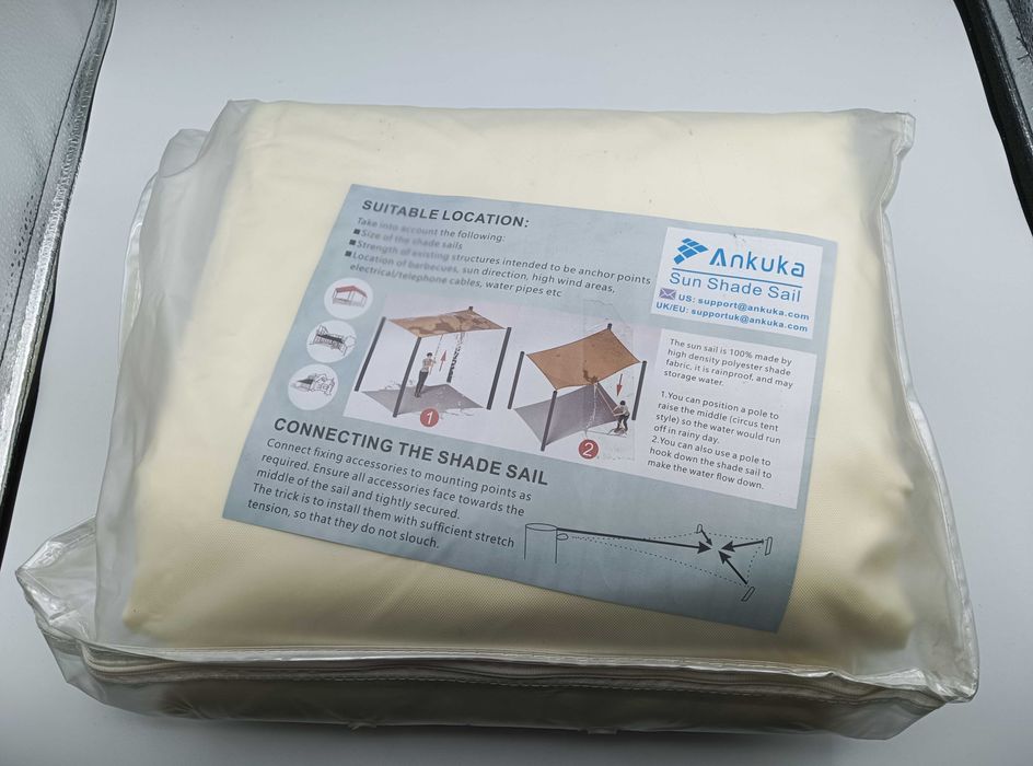 Toldo/Vela de Sombra Ankuka 4x5m - Bege