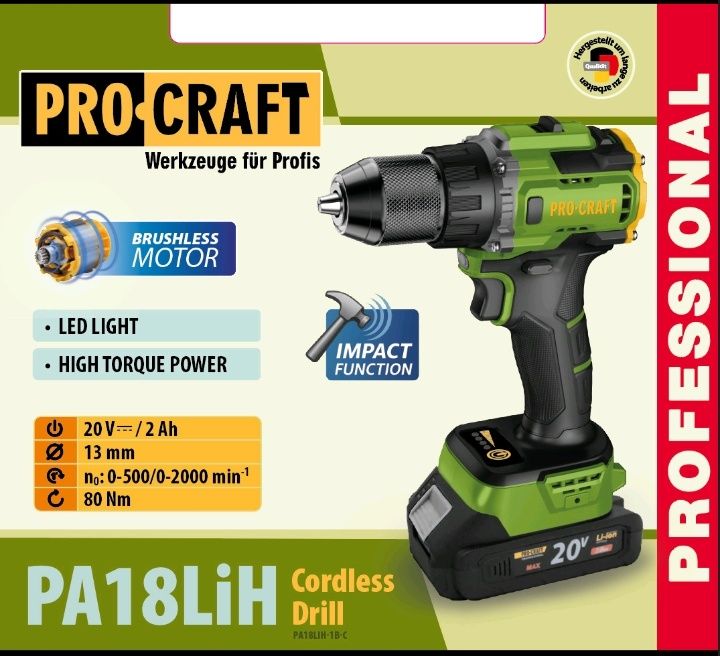 кутошліфувальної безщіткової машини Procraft PW1550 125