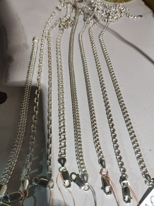 Серебро цепочки 7 штук 925 проба,все новые
