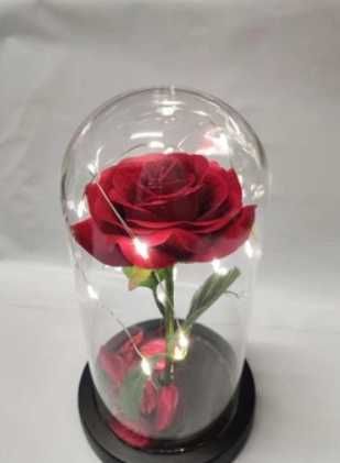 Вічна троянда в колбі з LED-підсвіткою Нічник Світильник Ночник Роза