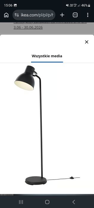 Lampa ikea stojaca