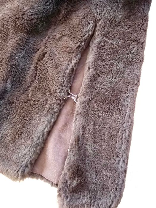 Шуба натуральна стрижений бобер та норка коричнева р.XS