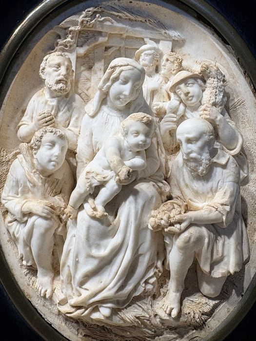 Antiga imagem-espuma do mar: Sagrada Familia - A adoração dos postores