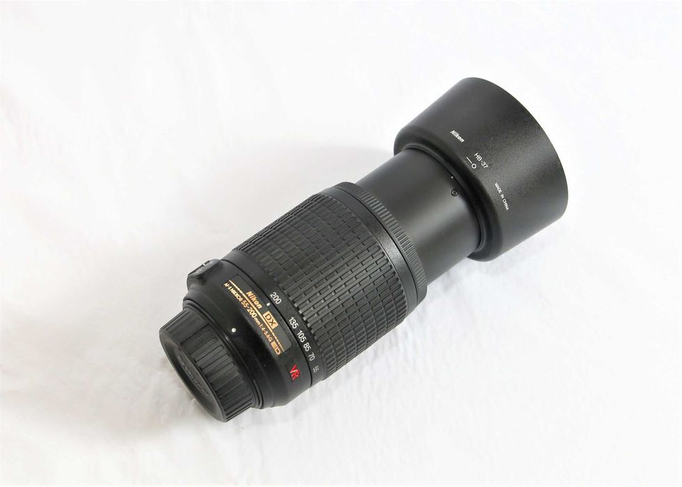 Lente Nikon AF-S 55-200mm VR objetiva em boas condições