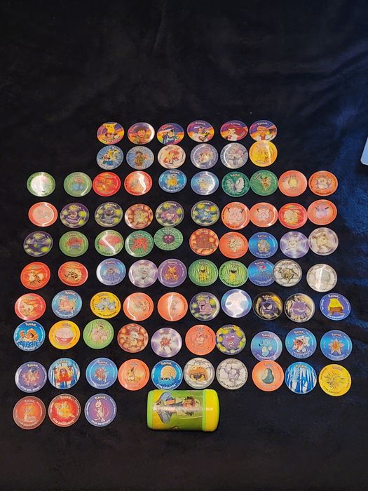 Mega kolekcja Pokemon Tazo 2 93 szt. 82 pokemony 11 trenerów pudełko