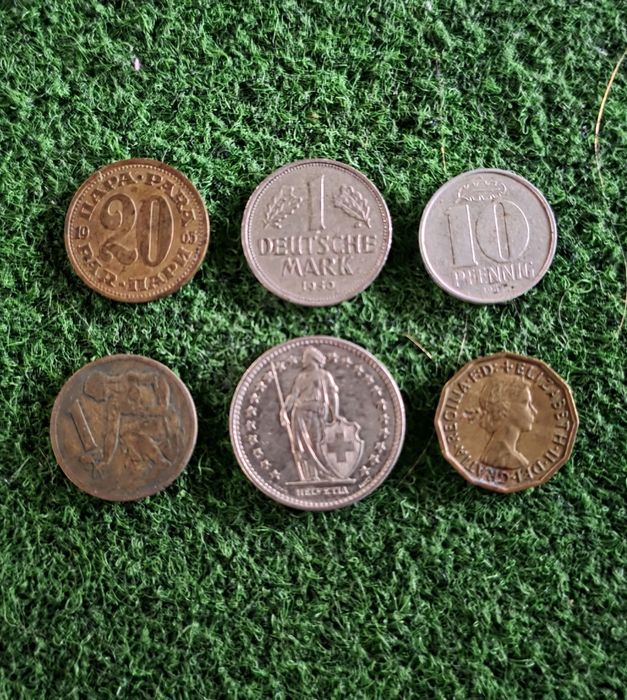 Stare monety zagraniczne - stara moneta zagraniczna - 6 szt ok. 1950 r