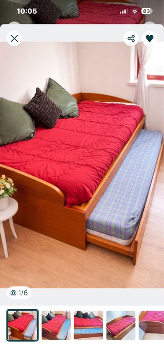 Cama dupla em madeira