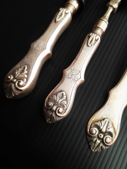 3 x talheres em prata maciça antigos