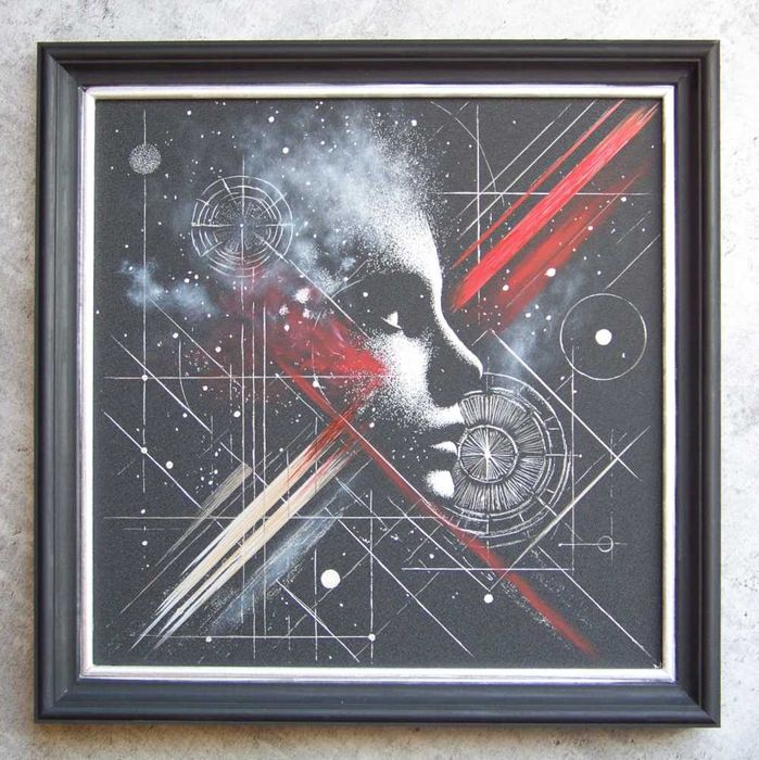 Obraz ręcznie rzeźbiony w blasze oprawiony w ramie... Grawer