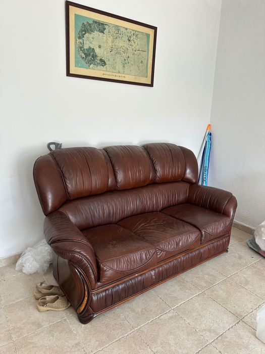 Sofá cama castanho usado 5€