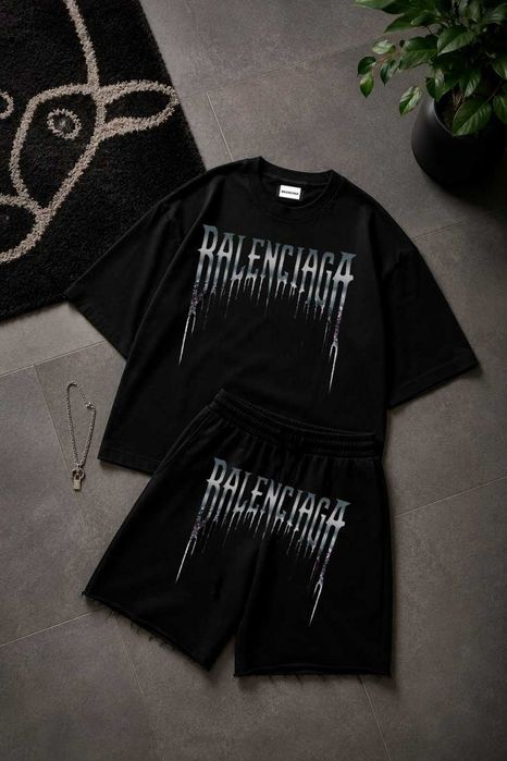 ‼️РОЗПРОДАЖ‼️Костюм BALENCIAGA, шорти футболка баленсиага, летний комплект баленса