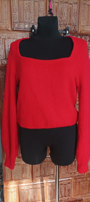 Czerwony swetr ciepły H&M rozmiar L