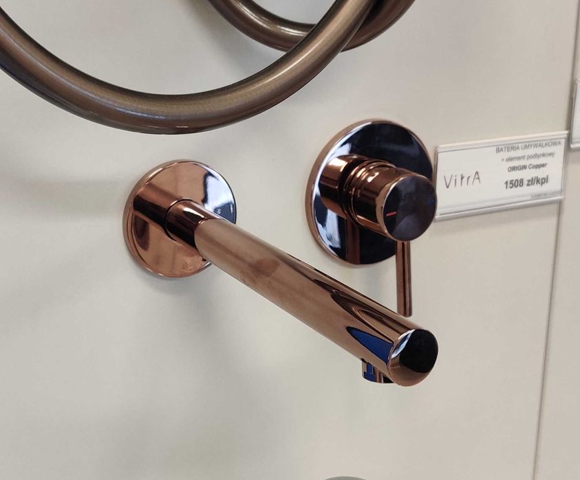 Bateria umywalkowa podtynkowa Vitra ORIGIN miedź połys + element podty