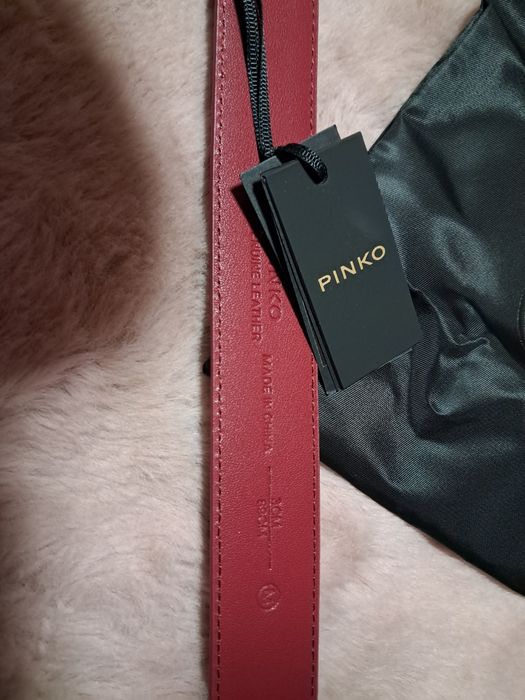 Pinko pasek love Berry h3 belt skórzany bordowe ciemnoczerwony nowy z