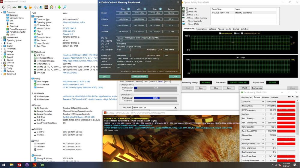 Свіженький ПК AM5! RTX3070 \ Ryzen 5 8400F \ 32GB  DDR5 \ 1TB NVME