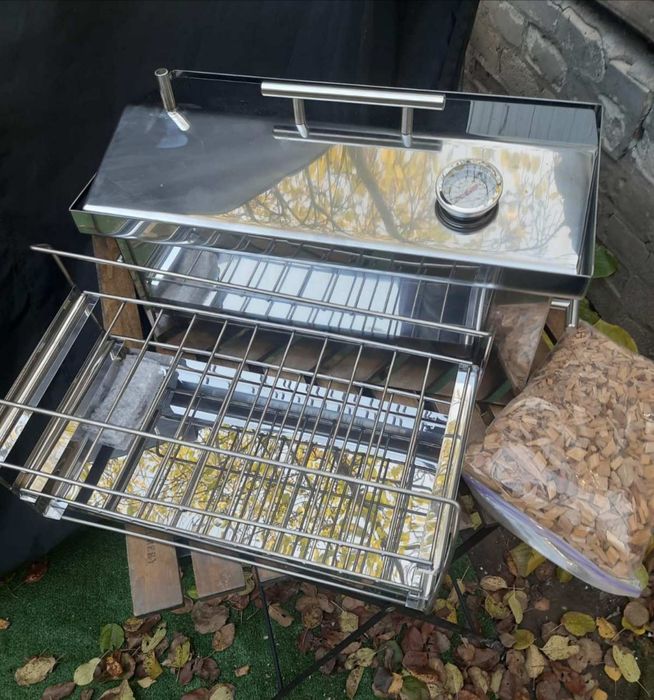 Посилена Коптільня 2мм з нержавіючої сталі. Коптільня нержавейка