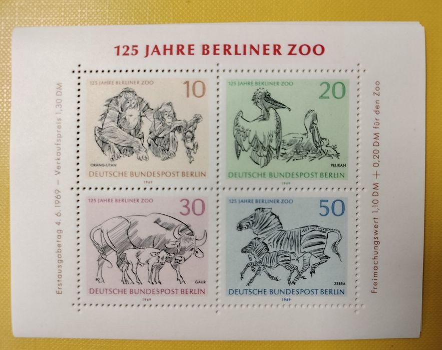 Znaczek pocztowy bloczek 125 Jahre Berliner Zoo - Briefmarken