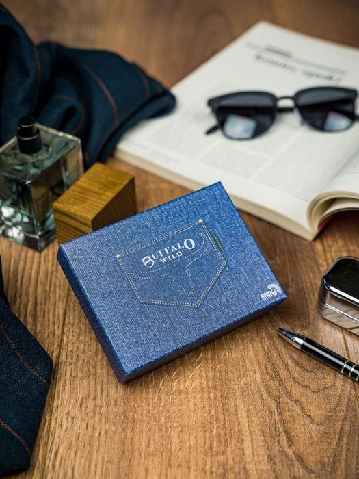poręczny męski portfel buffalo wild skórzany rfid