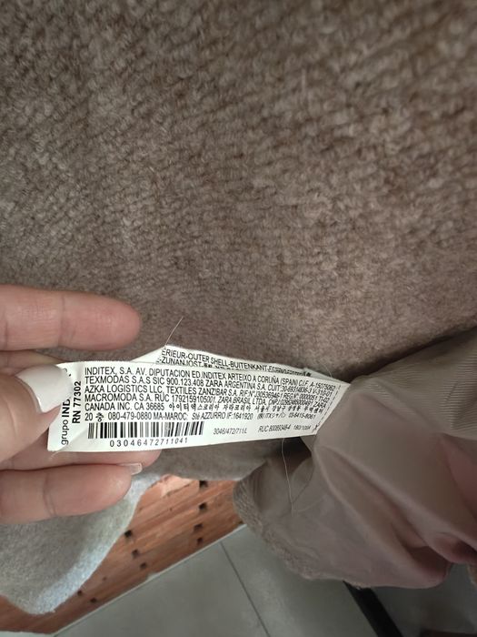 ZARA wełniany płaszcz beżowy oversize L  klasyczny długi