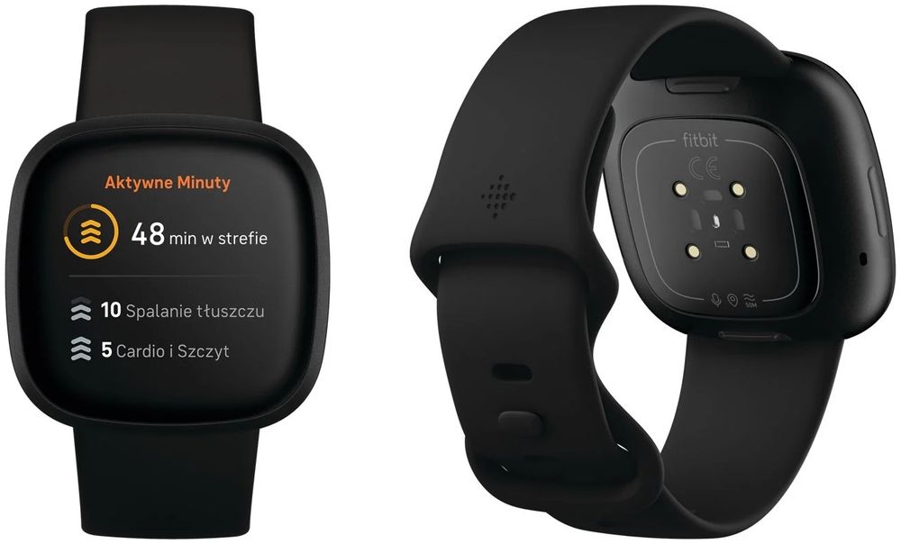 outlet smartwatch fitbit versa 3 czarny bluetooth pulsometr krokomierz