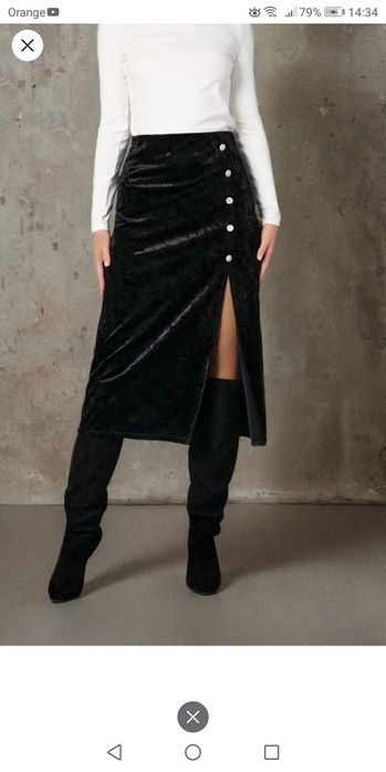 Spódnica midi welurowa XXL