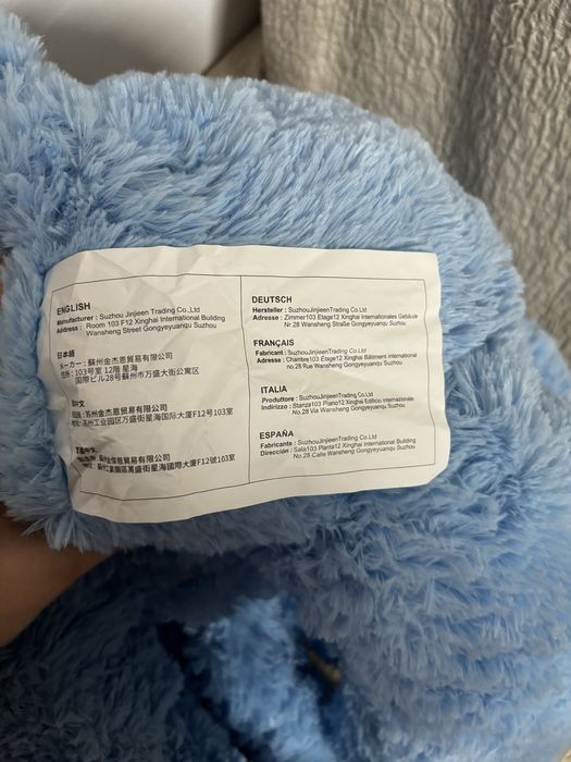 MorisMos Urso de peluche gigante 100 cm azul