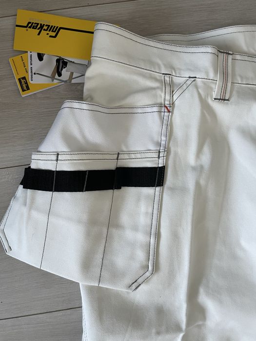 50 Spodnie snickers biale 3275 malarskie tynkarskie