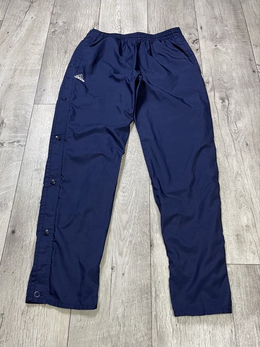 Adidas штаны S размер винтажные на кнопках спортивные синие