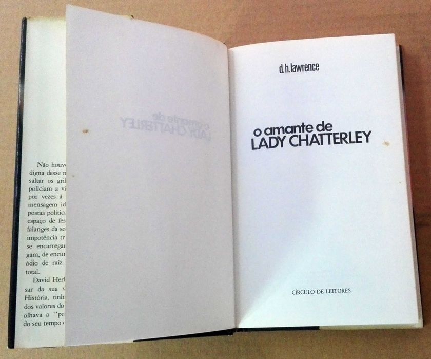 Livro O Amante de Lady Chatterley