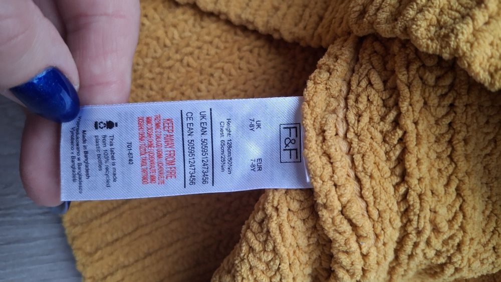 Gruby sweter F&F rozmiar 122/128