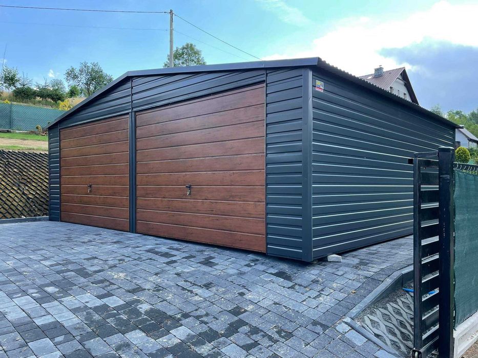 Garaż blaszany 7x6 Wzmocniony Profilami. PRODUCENT SZYBKA REALIZACJA