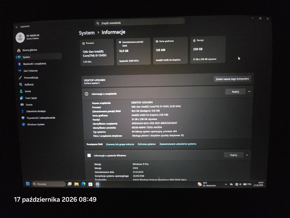 Laptop Microsoft surface laptop 5