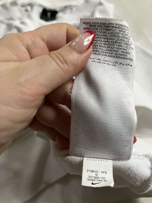 Nike Pro dri-fit bluza bawełniana oversize krótka logo M/L krem