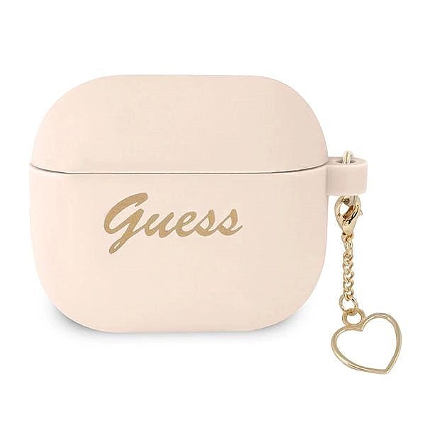 Etui Guess Silicone Charm Heart Collection na AirPods 3 - różowe
