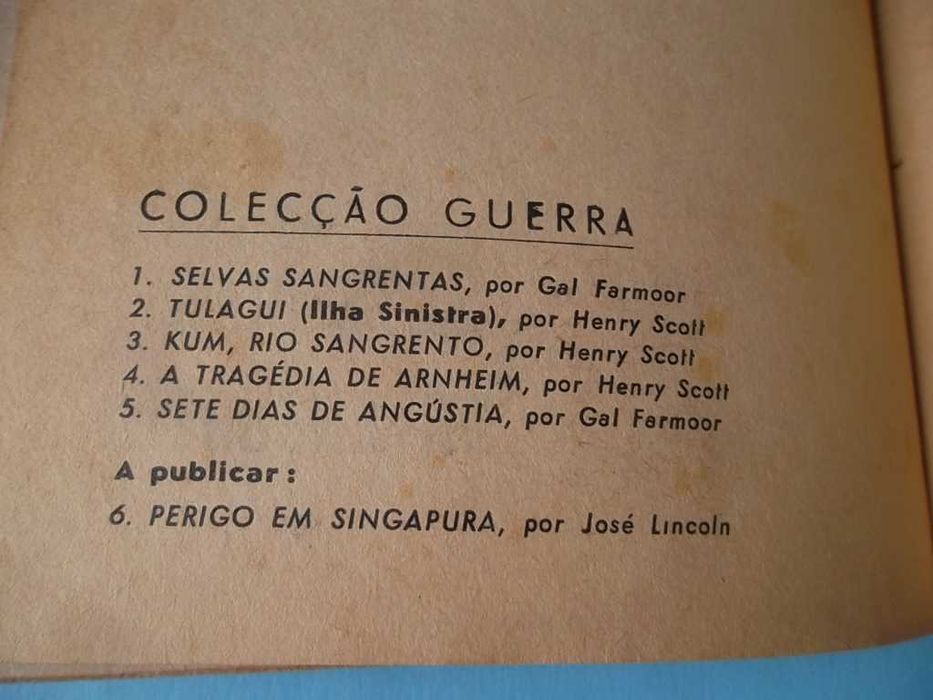Colecção GUERRA - Completa 5 livros de bolso (anos 50)