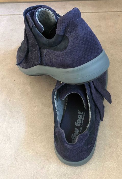 NEW FEET 38 półbuty zamszowe, rzepy, sneakersy, zdrowotne