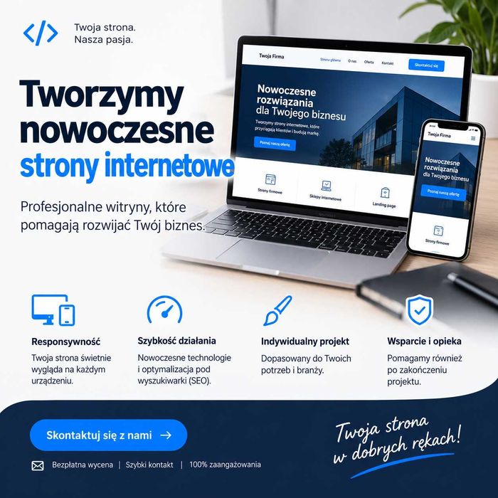 Strona internetowa dla firmy – stała cena 990 zł, gotowa w 5 dni