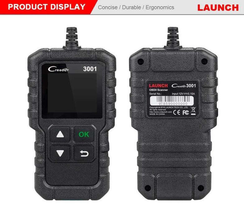 Tester Skaner Diagnostyczny OBD 2 Kasowanie Błędów Launch CR3001