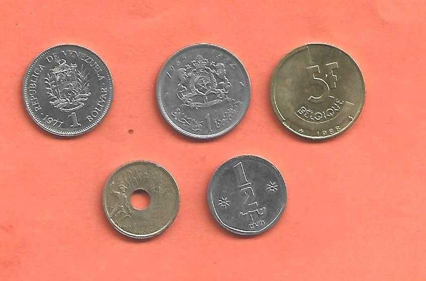 Lote 5 Moedas Estrangeiras