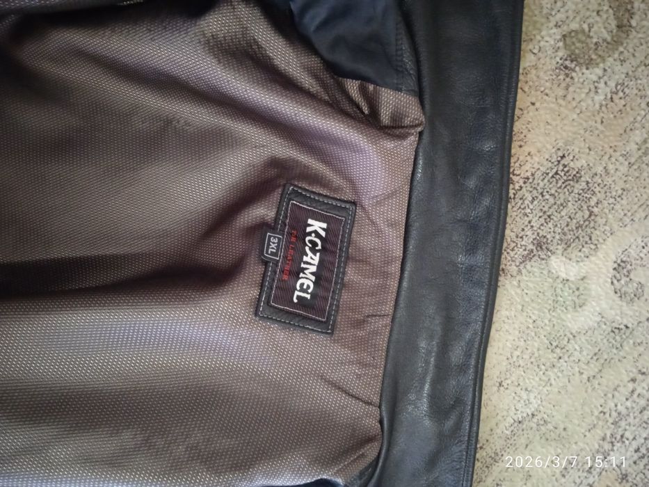 Чоловіча кожана куртка 3XL
